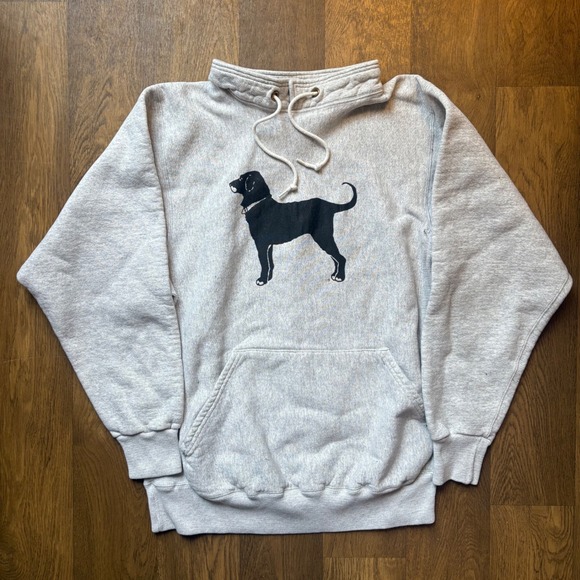 The Black Dog Other - Vtg The Black Dog Marthas Vineyard Reverse Weave Mock Neck Drawstring Sweatshirt